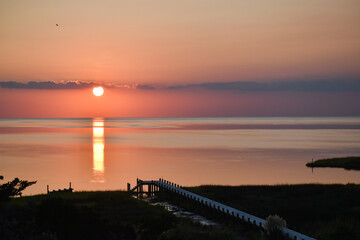 Fototapeta na wymiar Sunset over Currituck Sound