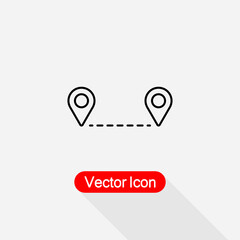 Distance Between Points A And B Icon Vector Illustration Eps10