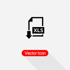Download XLS File Icon Vector Illustration Eps10