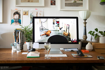 Waiting for a friend for a video catch up and wine during isolation / lockdown for Covid19