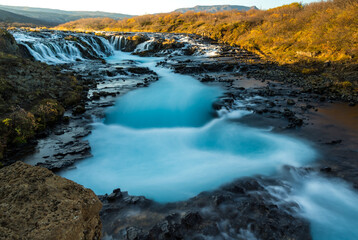 Bruarfoss Waterfall, or Brúarárfoss, is a famous waterfall located off the Golden Circle Route for its shades of blue.