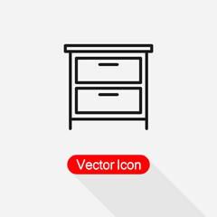 Drawer Icon, Chest Of Drawers Icon Vector Illustration Eps10