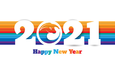 Happy new year 2021. Greetings card. abstract background. Vector illustration.