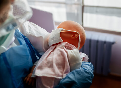 Little girl playing at home