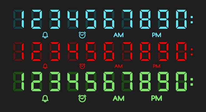 Color electronic calculator numbers