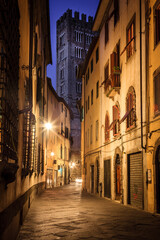 Fototapeta na wymiar A street in Lucca, Italy