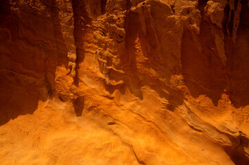 Spectacular Montana Amarilla, Yellow Mountain, in different colors of volcanic rock on La Graciosa, Canary Islands