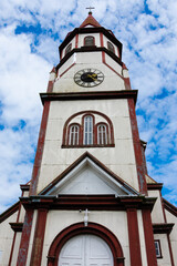 Sacred Heart Church (Iglesia del Sagrado Corazon de Jesus) bell tower. Puerto Varas, Chile