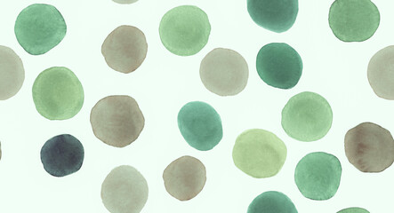 Seamless Circle Template. Watercolor Eucalyptus 