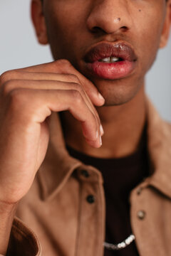 Anonymous black man portrait