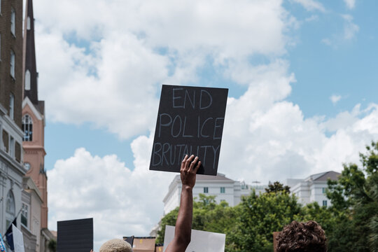 Signage during protest.