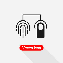 Fingerprint Identification Icon Vector Illustration Eps10