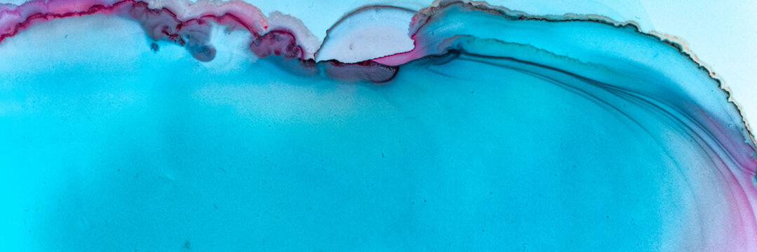 Abstract Teal Wallpaper. Alcohol Ink Landscape. 