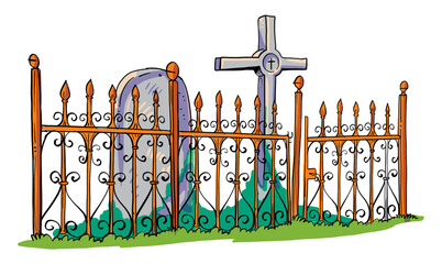 Cemetery iron fence