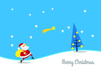 Santa Claus and Christmas tree