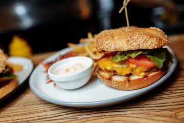 fries and sancwich combo on the plate