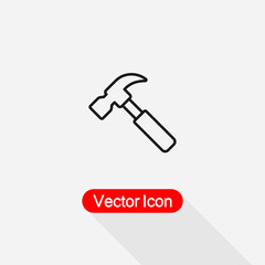 Hammer Icon, Carpenter Hammer Icon Vector Illustration Eps10