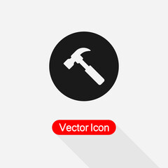 Hammer Icon, Carpenter Hammer Icon Vector Illustration Eps10
