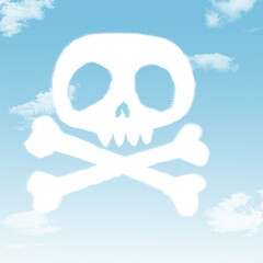 Skull cloud shape , concept of Halloween