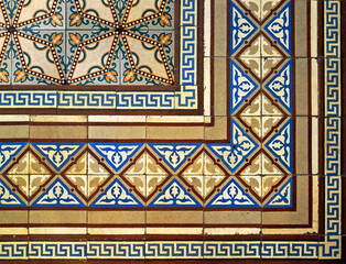Ancient hydraulic tiles border