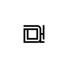 initial letter di line stroke logo modern	