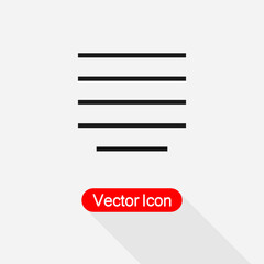 Fototapeta premium Justify Center Alignment Paragraph Icon Vector Illustration Eps10