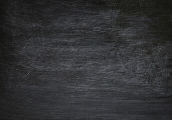 Dark, grunge and scratched chalkboard texture with empty space for text