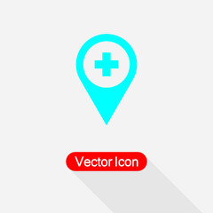 Medical Map Pointer Icon Vector Illustration Eps10