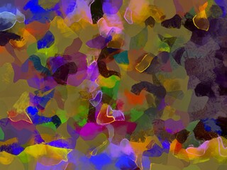 Illustration style background image, abstract pattern, various vibrant colors, oil painting pattern