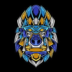 Gorilla Head Abstract Ornament Illustration