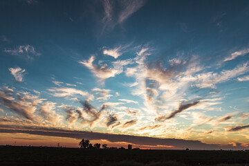 Sunset cloudy skies