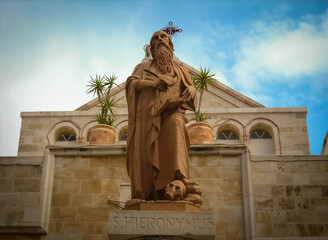 Statue of Saint Hyeronimus in Israel