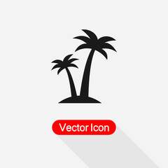 Palm Tree Icon Vector Illustration Eps10