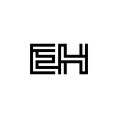 initial letter eh line stroke logo modern