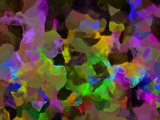 Illustration style background image, abstract pattern, various vibrant colors, oil painting pattern