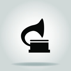 gramophone icon or logo in  glyph
