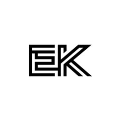 initial letter ek line stroke logo modern