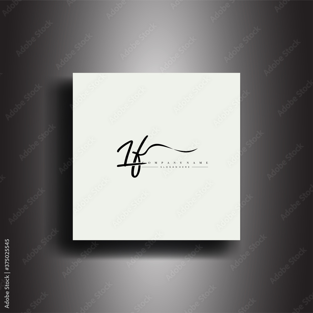 Canvas Prints lf signature style monogram.calligraphic lettering icon and handwriting vector art.