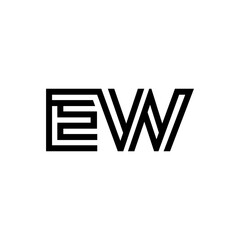 initial letter ew line stroke logo modern