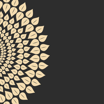 A Floral Elements Decorated Greeting Card Background Template, Leaves, Wreath