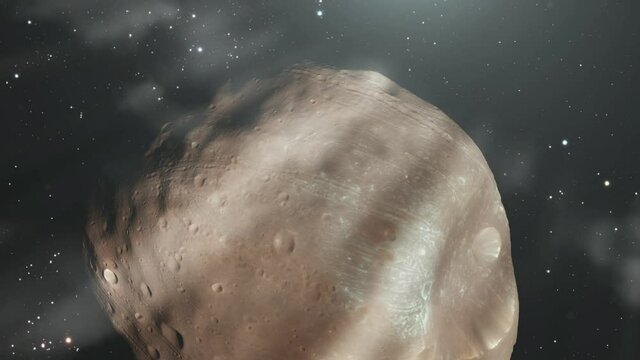 Phobos, Moon of Planet Mars. Elements of this Image furnished by NASA.