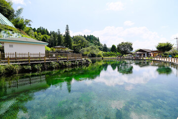 透明度の高い丸池公園の美しい水源地