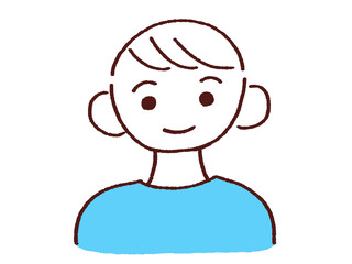 正面を見る男性 