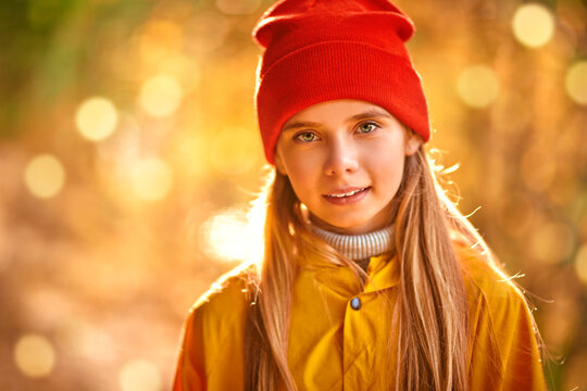teen girl in red hat