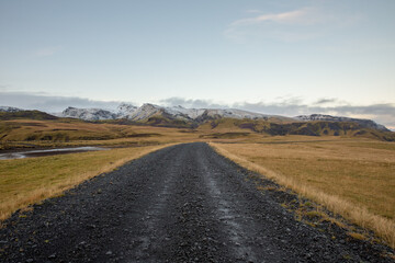 Fototapeta na wymiar rural access road in Iceland