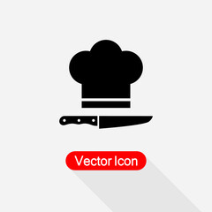 The Chef Hat And Crossed Knifes Icon Vector Illustration Eps10