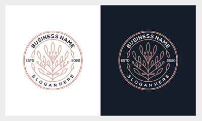 Fototapeta premium badge flower logo design, luxury Beauty, fashion, salon, spa, yoga logo template