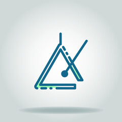 triangle isntrument icon or logo in  twotone
