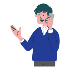 男性　若い　提案　立っている
