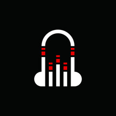 Radio Wave icons. Monochrome simple sound wave on Black background. Isolated vector illustration, EQ icon. Slider icon. Sound mixer symbol. Vector illustration.